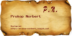 Prokop Norbert névjegykártya