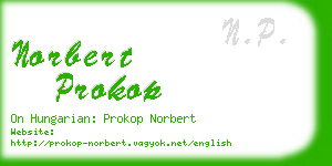 norbert prokop business card